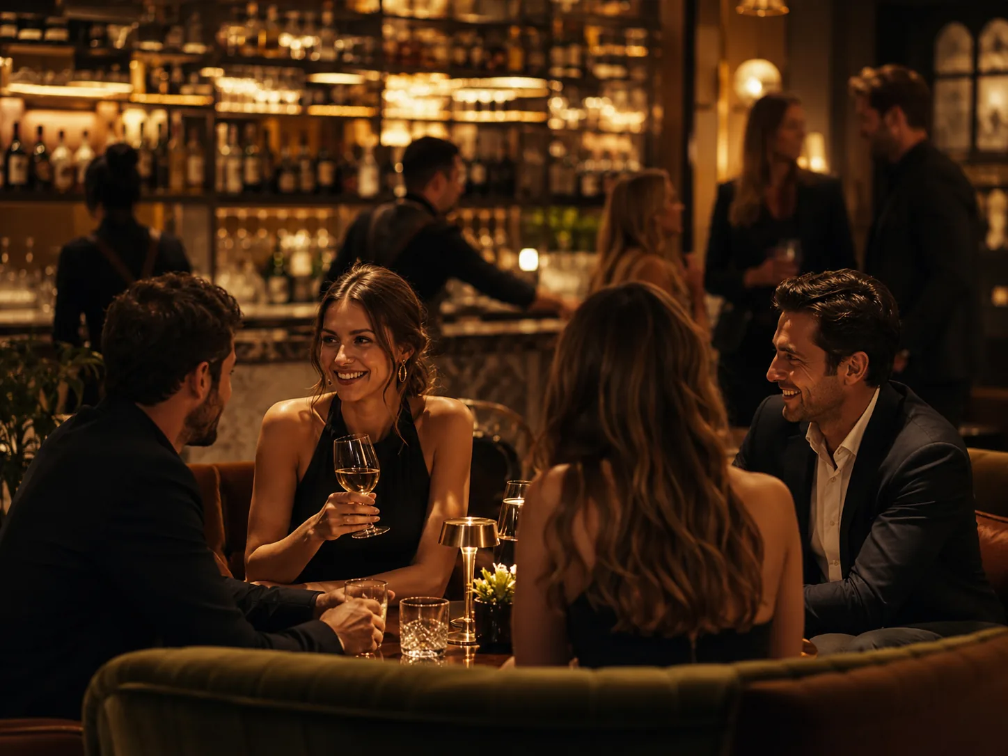 Guests at a bar and hospitality venue